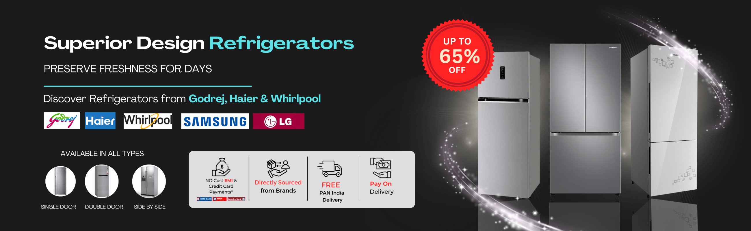 Side by Side Refrigerators/Fridge Buy Low Power Consuming Side By